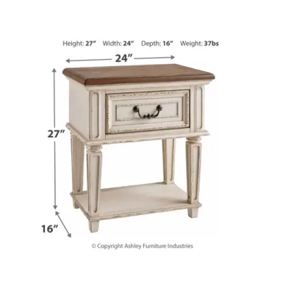 Realyn One Drawer Nightstand Chipped - Signature Design by Ashley image {3}