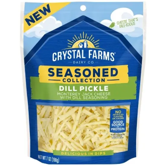 Crystal Farms Dill Pickle Shredded Monterey Jack Cheese - 7oz image {3}