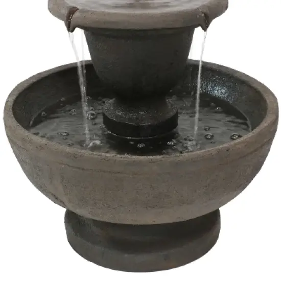 Sunnydaze 25"H Electric Polyresin 2-Tier Streaming Falls Outdoor Water Fountain image {4}