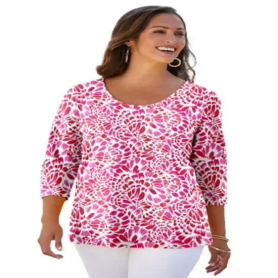 Jessica London Women&rsquo;s Plus Size Scoop-Neck Tee image {14}