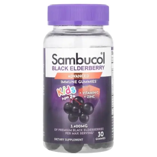Sambucol Black Elderberry Gummies for Kids - Kids Elderberry Gummies, Added Vitamin C & Zinc, Black Elderberry Gummies Kids, Toddler Elderberry image {4}