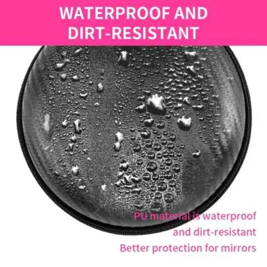 Garnen Travel Makeup Mirror with Lights, Led Lighted Travel Makeup Mirror with Cover Case, 3 Color Light mode with Dimming & 4 Brightness, Black image {4}