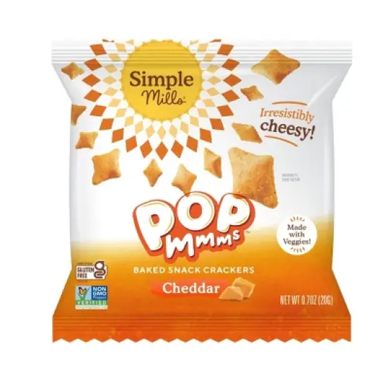 Simple Mills Crackers Pop Mmms Cheddar - 8pk image {1}