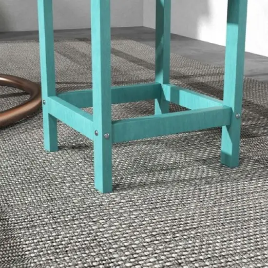 Resenkos Outdoor Side End Table, End Table, Outdoor Couch Table,Patio Side Table, 15" Square Outdoor End Table, HDPE Plastic Tea Table, Green image {5}