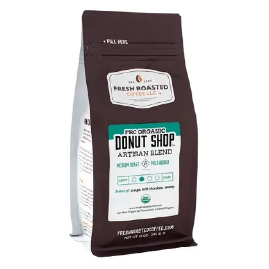 Fresh Roasted Coffee, Organic Donut Shop Blend, Ground Coffee image {5}