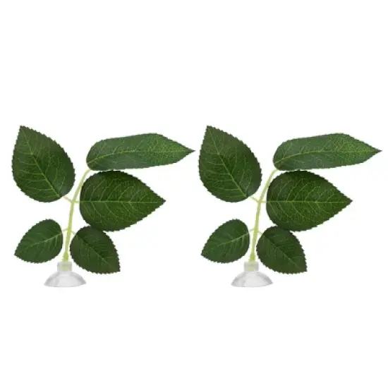 Unique Bargains Betta Fish Leaf Pad Hammock Plants Green 3.15"x1.93" image {6}