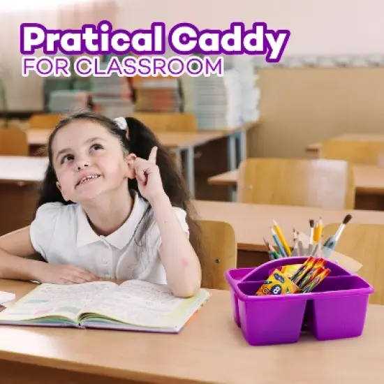 4E&rsquo;s Novelty Classroom Caddy Set of 6, Plastic Caddies for Lectureroom , Caddy Organizer with Handle image {5}