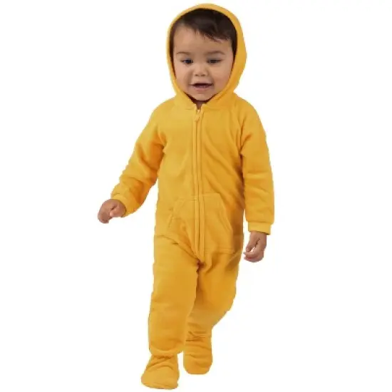 Footed Pajamas - Creamsicle Infant Hoodie Fleece Onesie image {3}