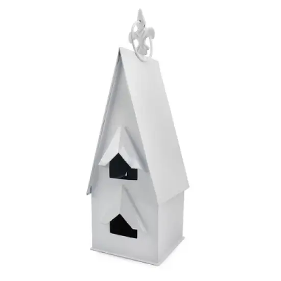 AuldHome Design White Enamel Coated Decorative Birdhouse; Farmhouse Birdhouse for Indoors or Outdoors image {6}