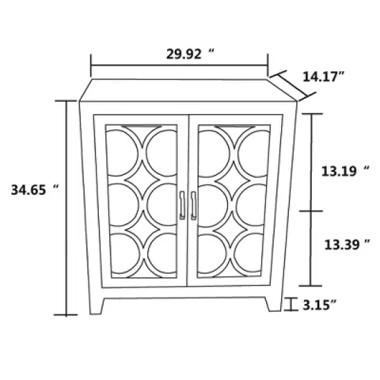 Garcelle Wood and Mirrored Glass 2 Door Sideboard White - Baxton Studio image {10}