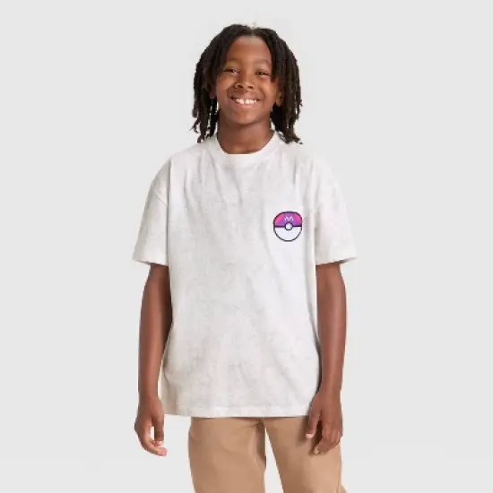 Pok&eacute;mon Boys' Lunala and Solgaleo Short Sleeve Oversized Graphic T-Shirt - White image {4}