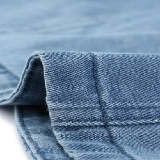 Agnes Orinda Women's Plus Size Classic Denim Long Sleeve Washed Jean Cropped Jacket image {4}