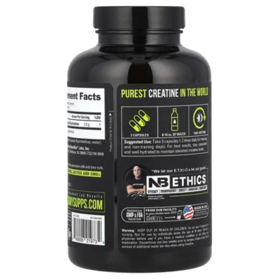 NutraBio Performance, Micronized Creatine Monohydrate, 150 Capsules (833 mg per Capsule) image {2}