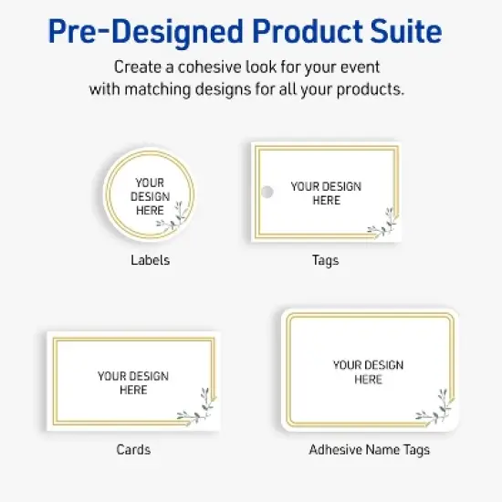 Avery&reg; Name Tags, 2-1/3" x 3-3/8", Dbl Gold Border w/ Florals, 80ct image {6}