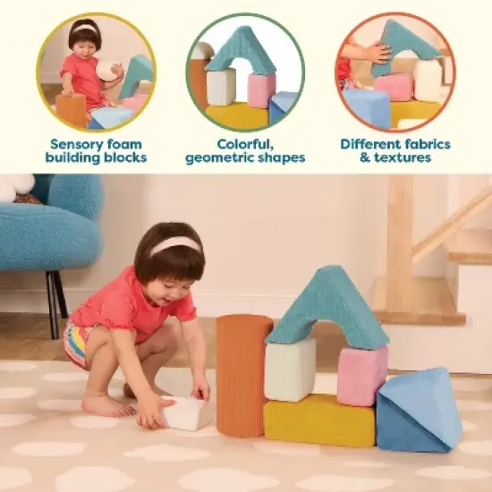 B. toys Tumble-y Towers Soft Sensory Baby Blocks for Stacking image {2}
