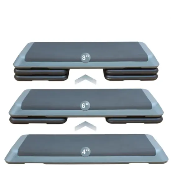 Dexmalle Adjustable Aerobic Step Workout Step with 4 Risers Fitness image {2}