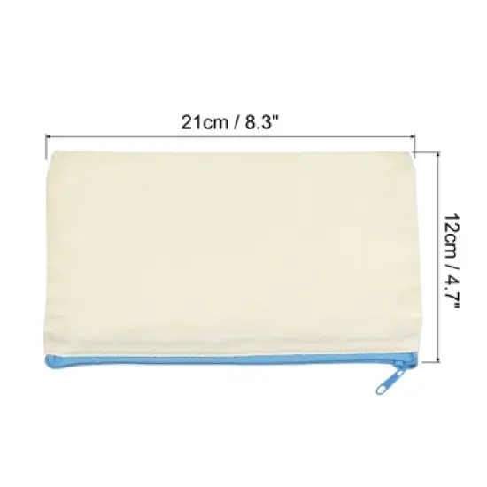Unique Bargains Canvas Zipper Blank DIY Office Travel Storage File Bags 4 Pcs image {1}