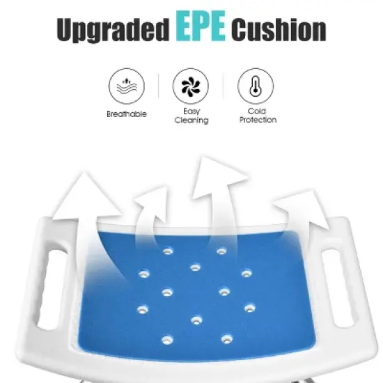 Costway Shower Bath Chair 6 Adjustable Height Bathtub Stool Bench Non-Slip Padded Seat image {5}