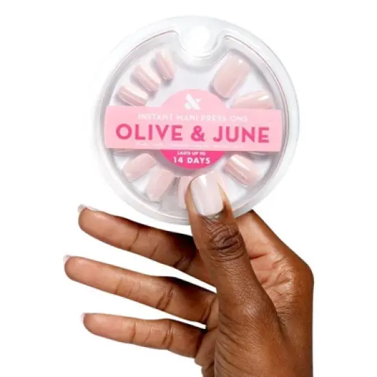 Olive & June Press-On Fake Nails - S Squoval - GH Glass - 42ct image {2}