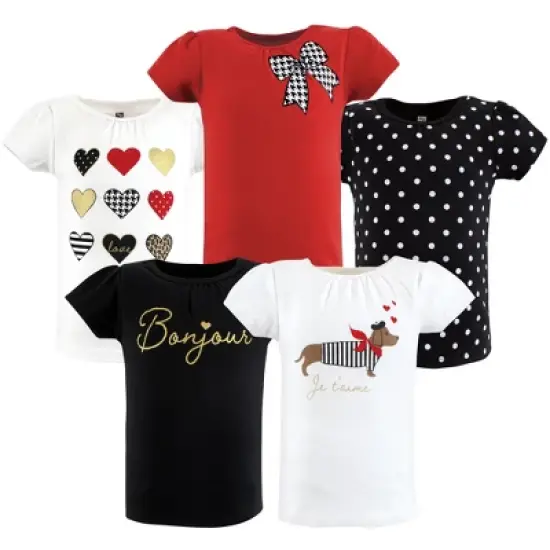 Hudson Baby Girl Short Sleeve T-Shirts, Houndstooth Red image {7}