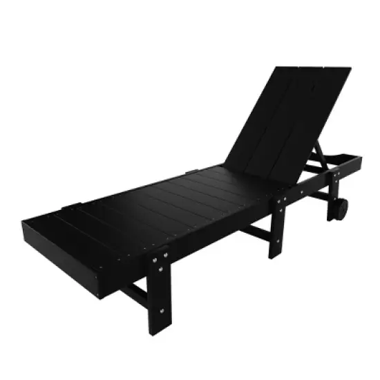 WestinTrends Ashore Modern Poly Reclining Chaise Lounge With Wheels image {6}