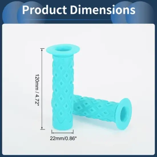 Unique Bargains Bike Handlebar Grips Covers 4.72" Long Blue 1 Pair image {2}