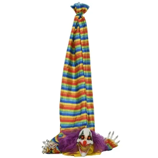 HOMCOM Hanging Clown Corpse Outdoor Halloween Decoration with Sound Activated Light Up Eyes & Sound Effects, Animated Prop for Party image {3}