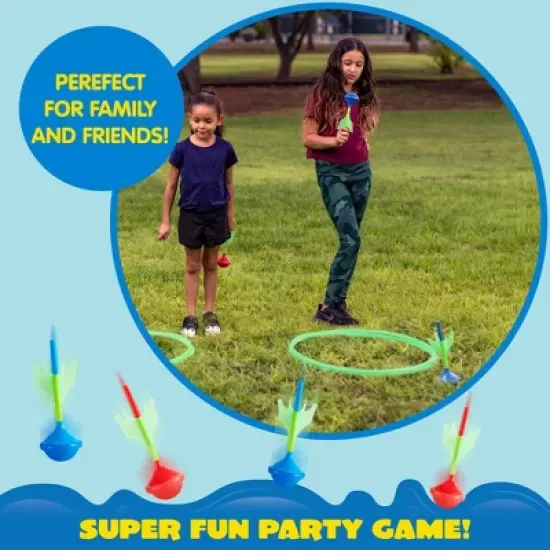 Joyfy Glow-in-the-Dark Lawn Darts Game Set for All Ages - Safe Soft-Tip Outdoor Darts for Family Fun, Camping, and Backyard Activities image {5}