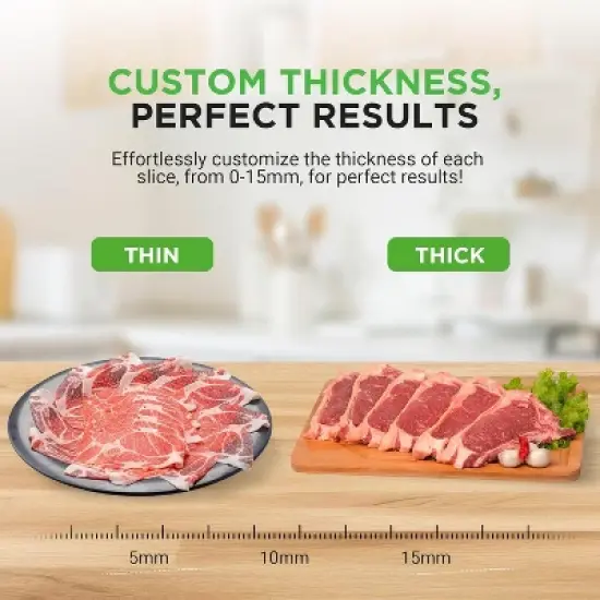 NutriChef Electric Meat Slicing Machine - Automatic Food Slicer, Stainless Steel Blade, Black image {4}