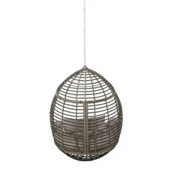 FIONECA Hanging Chair with 8ft Chain, Indoor & Outdoor Rattan Swing Chair with Cushion, Patio, Balcony, Porch Seating image {10}