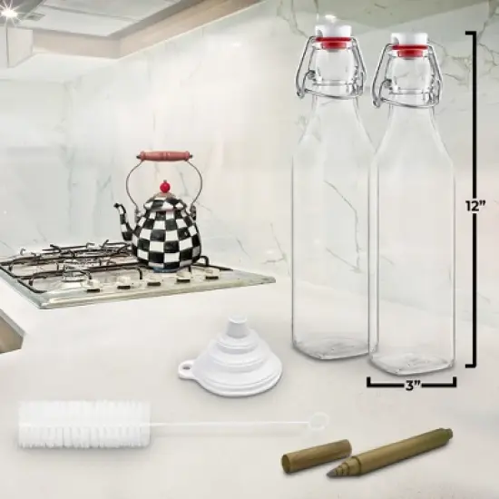 Nevlers Airtight Swing Drinking Bottle - Glass 33oz (6pk) image {4}