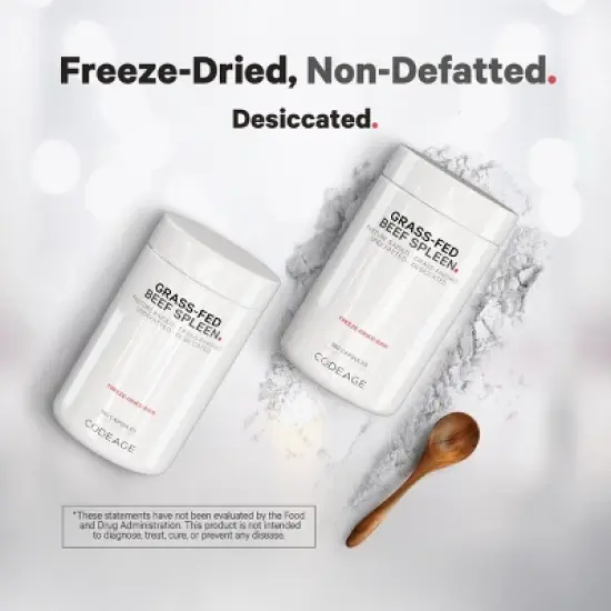 Codeage Grass-Fed Beef Spleen Pasture-Raised Non-Defatted Glandular Supplement - 180ct image {4}