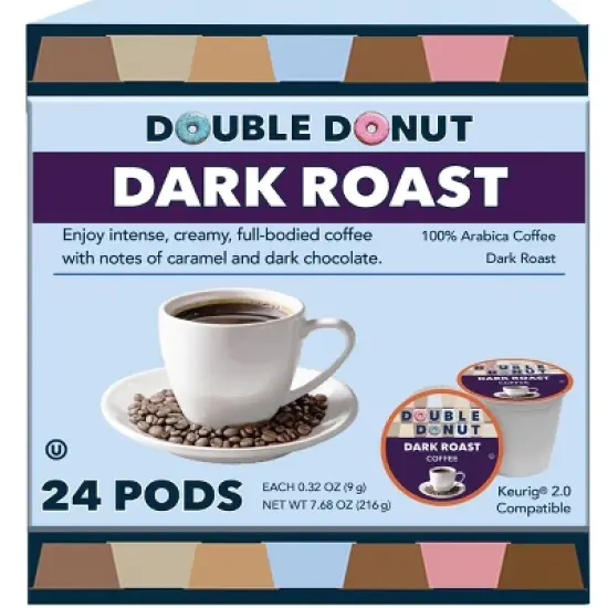 Double Donut Dark Roast Coffee Pods image {2}