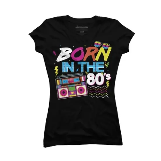 Junior's Design By Humans Born in 80s Retro By MusicoIlustre T-Shirt image {2}