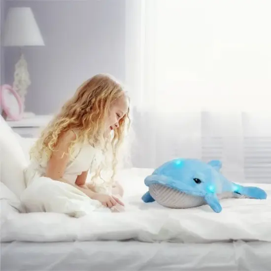 FAO Schwarz 17" Glow Brights LED with Sound Whale Toy Plush image {1}