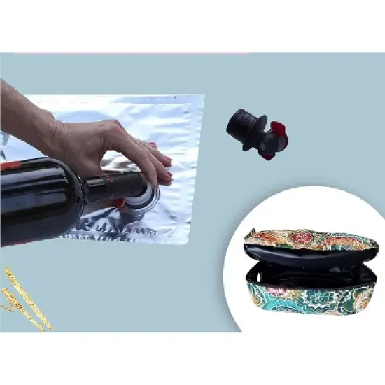 PortoVino LA Clutch Fashionable Wine Purse that Holds and Pours 1 bottles of Wine, Black image {2}