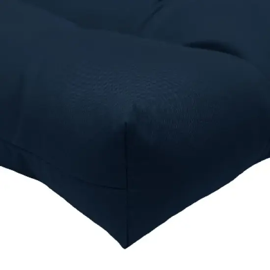 Habitat Tufted Ultra Soft Comfortable Chair Pad Pack of 2 Each 15" X 15" Navy image {2}