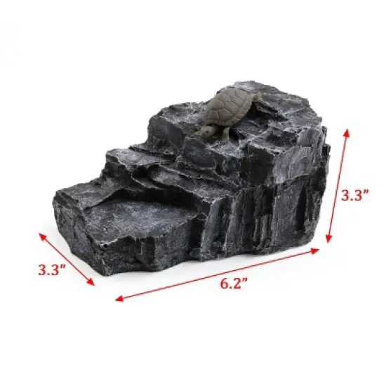 Unique Bargains Aquarium Landscape Rock Shaped Basking Ramp Tortoise Climb Stone Habitat Decor image {1}
