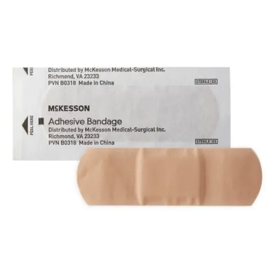 McKesson Tan Plastic Adhesive Bandage Sterile 1 x 3" image {1}
