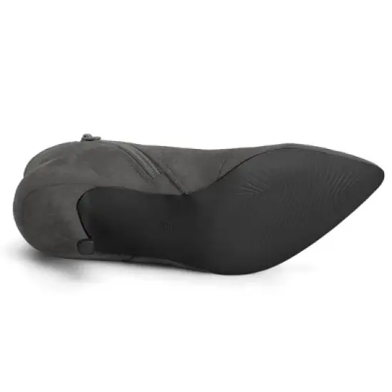 Allegra K Women's Point Toe Bow Stiletto Heel Ankle Boots image {4}