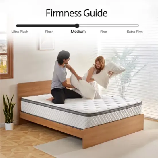 Swedrea Hybrid Mattress Gel Medium Memory Foam in White image {4}