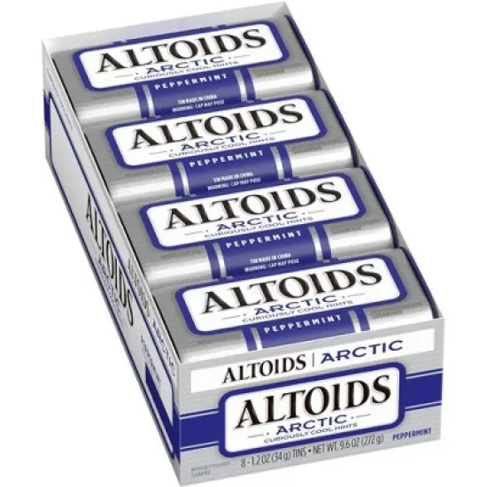 Altoids 8 Pack Arctic Peppermint Breath Mints Hard Candy Bulk, 1.2 oz Tin image {7}