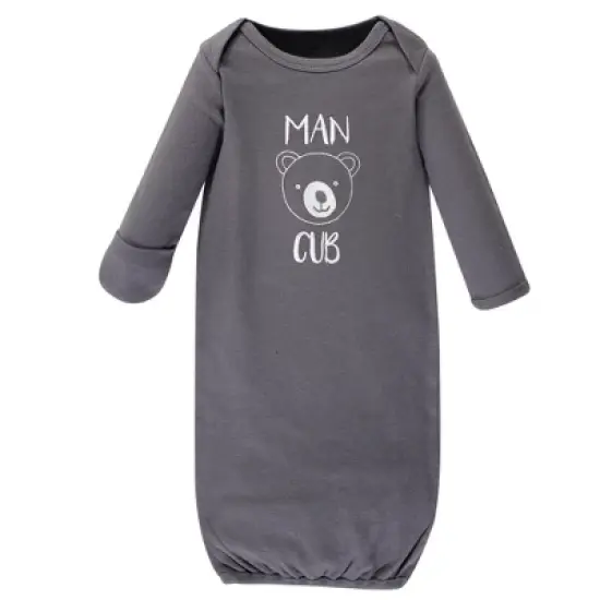 Luvable Friends Baby Boy Cotton Long-Sleeve Gowns 4pk, Bear, 0-6 Months image {3}