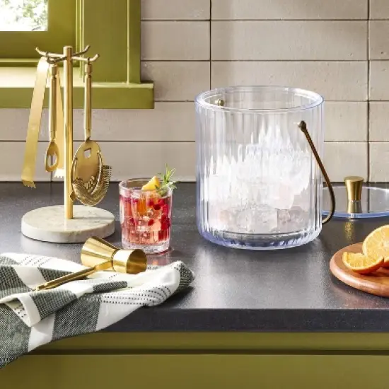 5pc Brass Bar Tool Set with Stand - Hearth & Hand&trade; with Magnolia: Stainless Steel Barware, Farmhouse Style image {1}