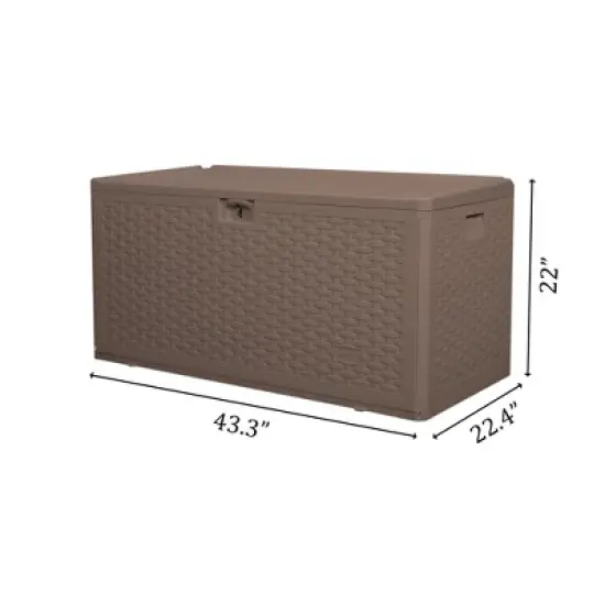Decksplore 35/45/80/110/180 Outdoor Resin Waterproof Deck Box with Lockable Lid image {11}