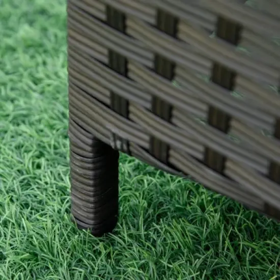 Outsunny Patio Chaise Lounge Chair, Outdoor PE Rattan Single Sun Lounger with 4-Level Adjustable Backrest and Removable and Washable Cushion image {5}