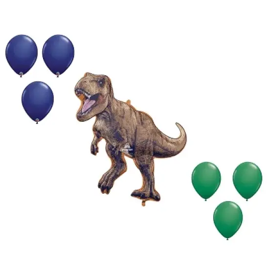 LOONBALLOON 31 Inch LargeT Rex Dinosaur Balloon Shape Set (6x latex) image {1}