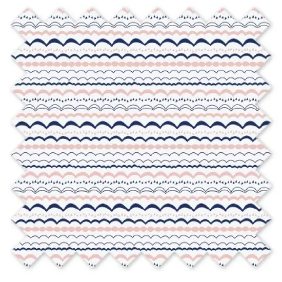 Bacati - Olivia Coral Navy 3 pc Crib Bedding Set image {6}