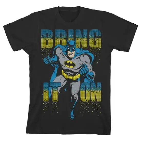 Batman Bring It On Boys' Black Short Sleeve T-shirt Toddler Boy to Youth Boy image {4}