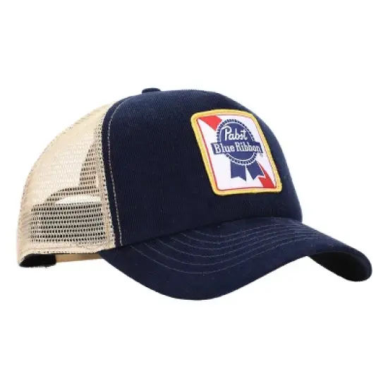 Pabst Blue Ribbon Logo Men's Navy Baseball Cap image {3}